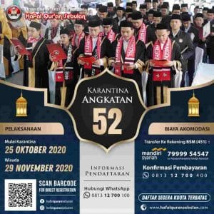 Jadwal Dauroh Tahfidz 2020 Karantina Hafal Quran Sebulan Al-Quran 30 Juz