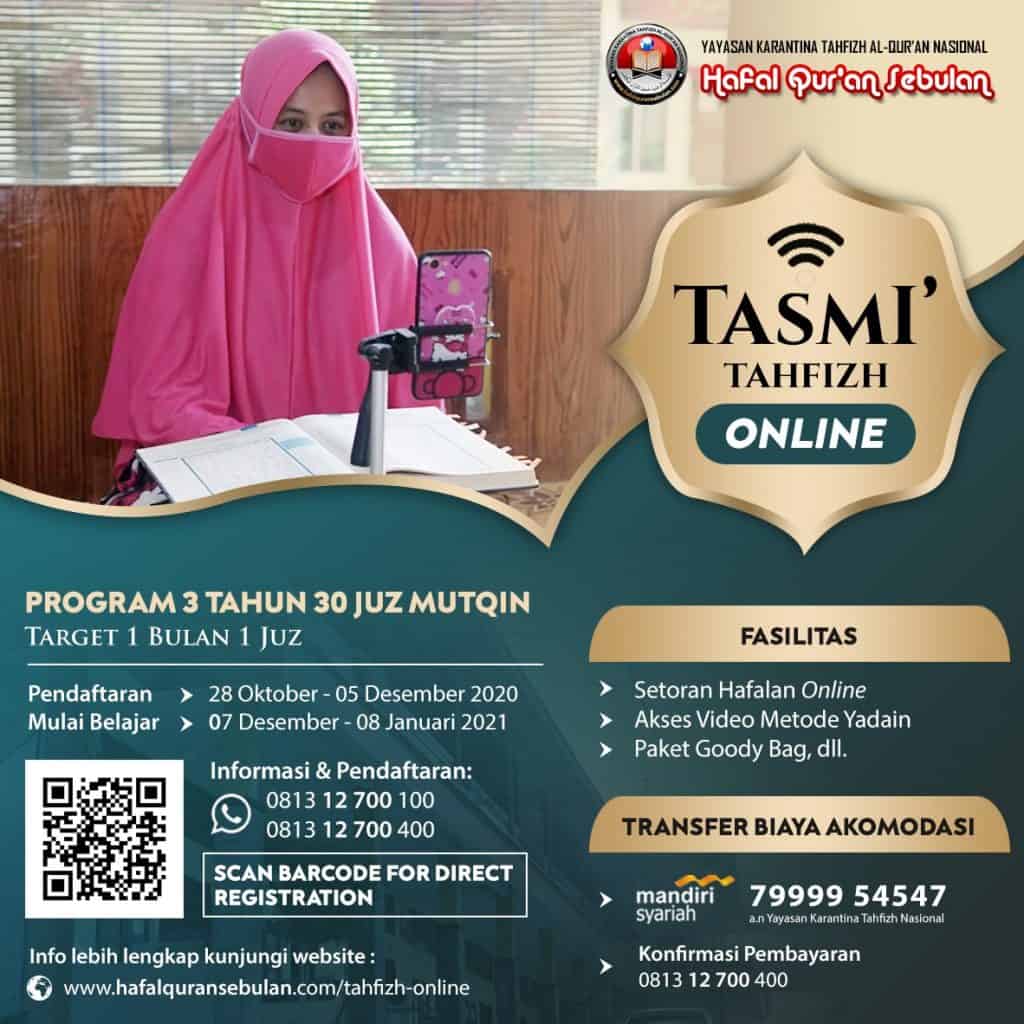 Tasmi tahfizh Online – Pusat Karantina Tahfizh Al-Quran Nasional Tasmi tahfizh Online