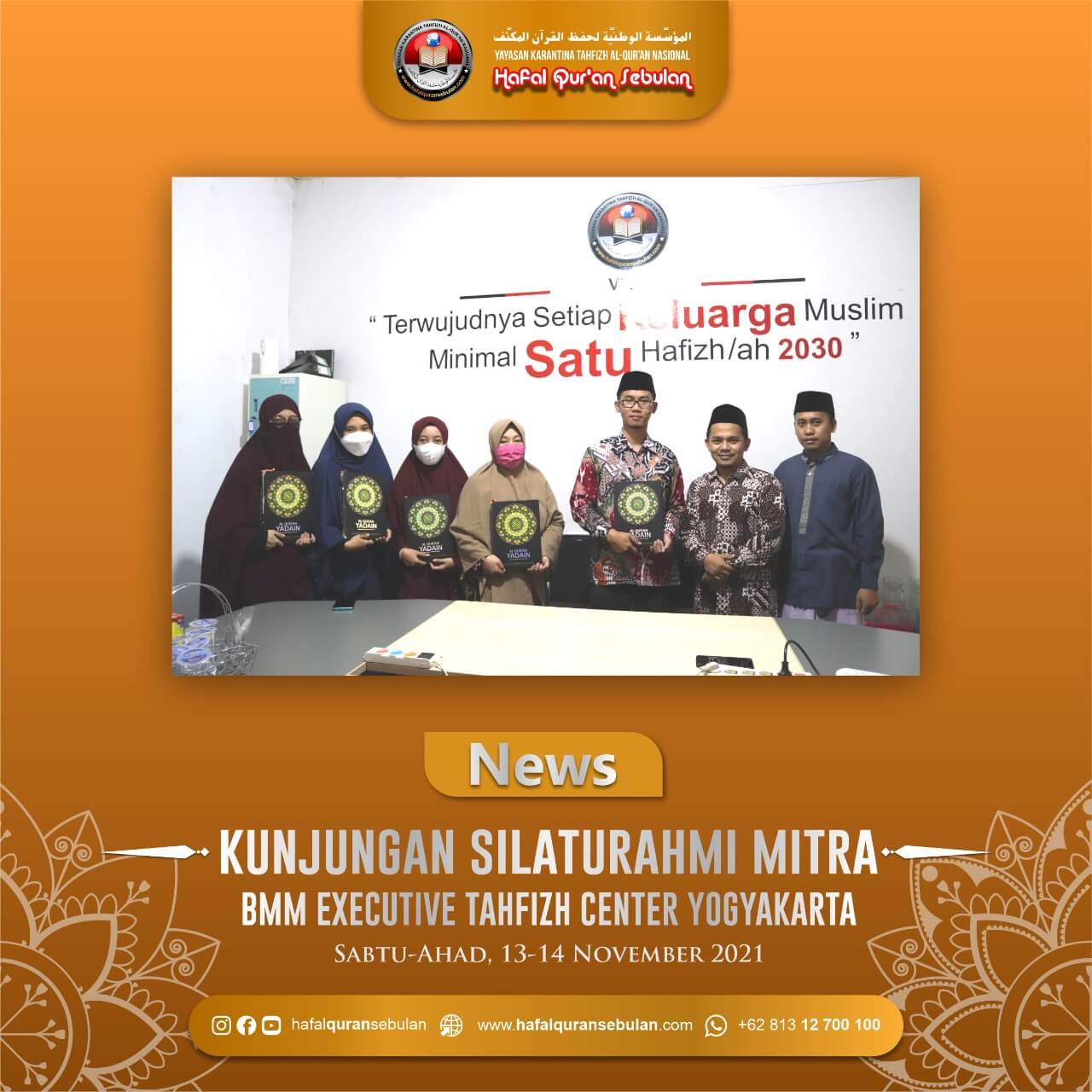 Kunjungan Silaturahmi Mitra Karantina Yogyakarta Excekutive Tahfizh Center (BMM)