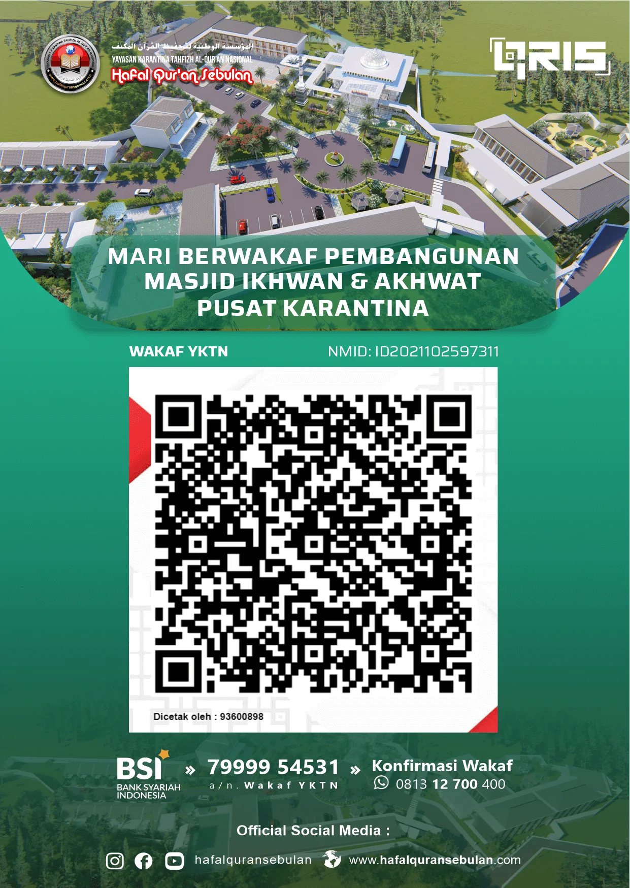 wakaf pondok pesantern karantina tahfizh Al-quran nasional