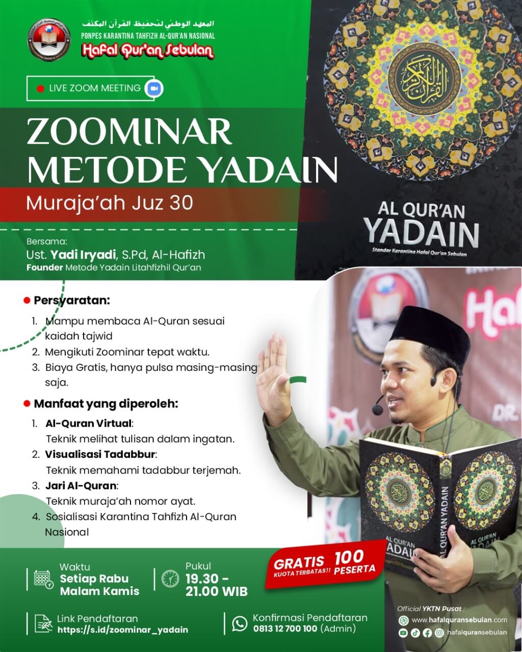 Zoominar Metode Yadain Litahfizhil Quran